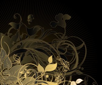 Gold Floral Vector Backgrounds Art