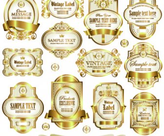 Gold Framed Labels Vector