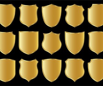 Gold Lables Blank Template Vector