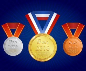 Medalhas De Ouro Prata E Bronze Nos Jogos Olympic Do Verão Do Rio 2016