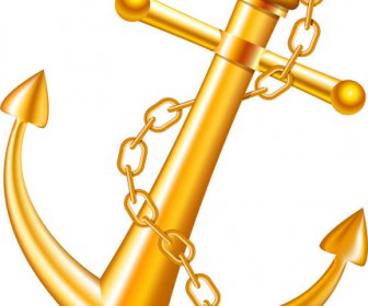 Golden Anchor Illustration