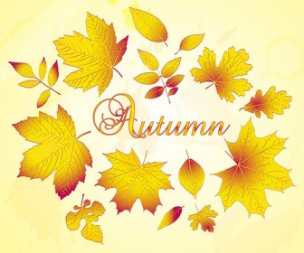黄金色の秋の葉のベクトルの背景