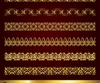 金色の境界線と角の装飾要素のベクトル 2