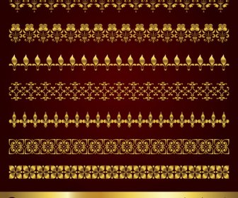 金色の境界線と角の装飾要素ベクトル 4