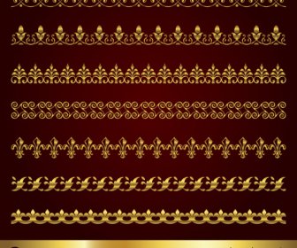 Borda Dourada E Elementos Decorativos Canto Vetor 5