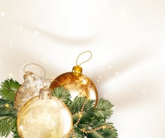 Altın Christmas Balls14 Arka Plan Vektör