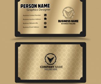 اللون الذهبي قالب تصميم بطاقة الأعمال PSD