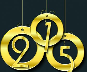 黄金の Creative15 新しい年のベクトル