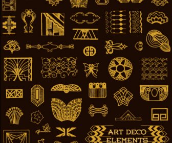 Goldene Deko Elemente Kunst Vektor Materoal
