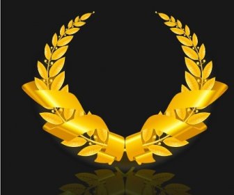 Vektor-goldenen Emblem Und Frames Dekorative Elemente
