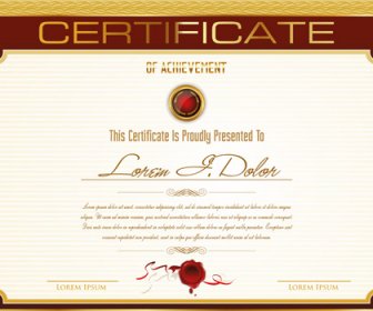 Marco De Oro Certificado Plantilla Vector