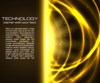 Golden Glow Tech Background Vector