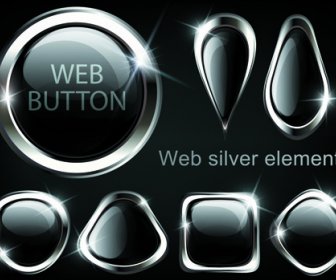 Golden Glow Web Bottoni Elementi Vettoriali