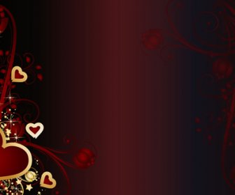 Goldherzen Valentine Vektor Hintergrund