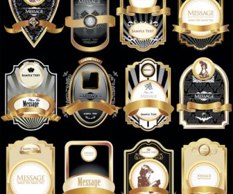 Golden Luxus Retro-Etiketten Design Vektor