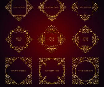 Golden Ornament Borders And Frame Vector