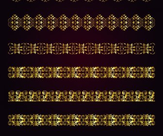 黄金の飾り枠線とフレーム ベクトル