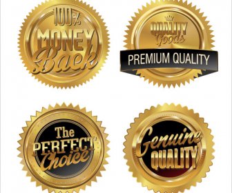 Set Vettoriale Di Golden Premium Qualità Distintivo