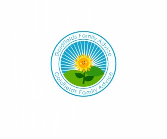 Goldfields Logotipo Conselho Familiar Bonito Esboço De Girassol Estilizado