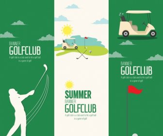 Golfschläger Werbesets Vertikal Grün Weißes Design