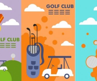 golf club brochure cover sets various multicolored design