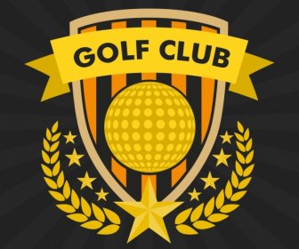 골프 클럽 로고 클래식 노란색 디자인