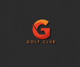 Golf Club 3d And Minimalist Logotype Modern Stylized Text Design