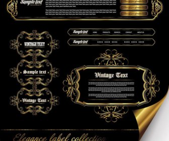 Gorgeous Gold Color Vector Labels