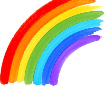 落書き水彩虹のベクトルの背景