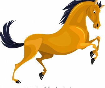 Graminivore Species Icon Horse Sketch Colored Cartoon Character