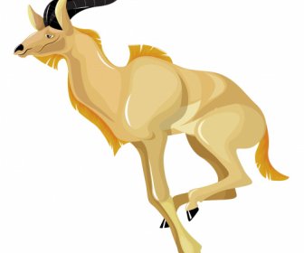 Graminivorous Antilope Symbol Farbigen Cartoon Skizze