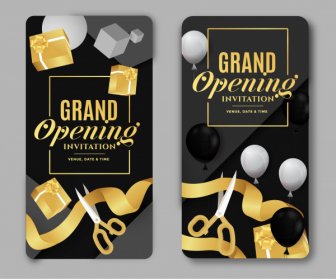 Grand Opening Card Templates Luxury Shiny Balloon Ribbons