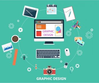 Konsep-konsep Desain Grafis Dengan Lingkaran Infographic Ilustrasi