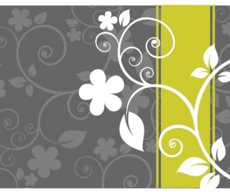 Graue Blumenkunst Hintergrund Auf Titelseite Vektor