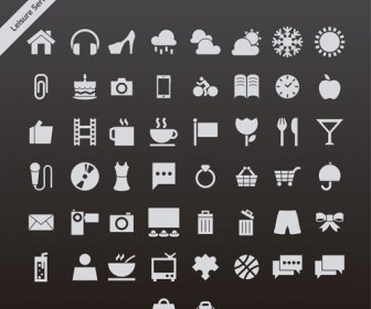Gray Leisure Series Vector Icons