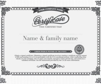 Gray Style Certificate And Diploma Template Vector