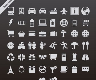 Gray Travel Series Vector Icons