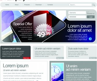 elemen desain template website vektor abu-abu