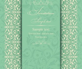 Gray Vintage Style Floral Invitations Cards Vector
