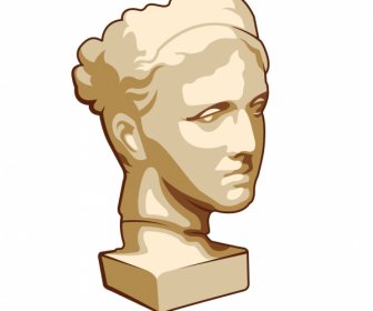 greek design element portrait statue sketch