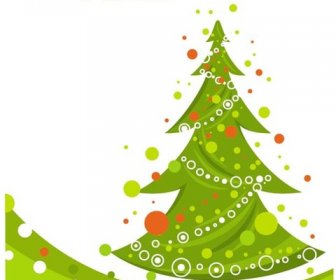 Hijau Pohon Grunge Natal Dengan Tahun Baru Teks Vektor
