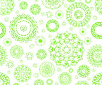 녹색 원 꽃 패턴