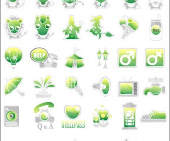 Green Cute Icon Vector