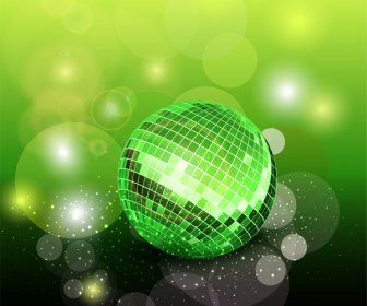 Green Disco Ball Background