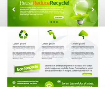 Green Eco Website Template Design Vector