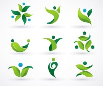 グリーン エコロジー ロゴ創造的なデザイン