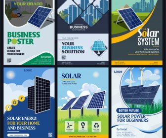 Green Energy Advertising Banners Environmental Elements Sketch
