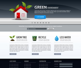 Entorno Verde Estilo Sitio Web Plantilla Vector