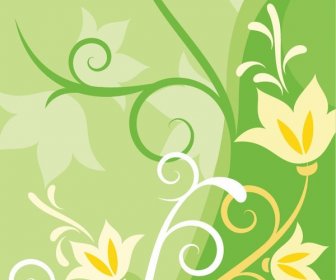 Green Floral Abstract Background Vector Background