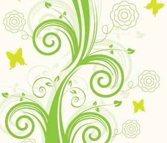 綠色花卉設計